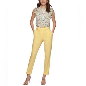 DKNY Yellow Slim Fit Trousers - Size 10